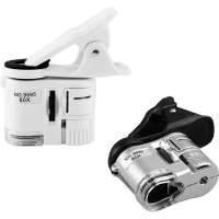 Микроскоп Pro Legend 60x мини на прищепке, с подсветкой (1 LED) и ультрафиолетом PL4445