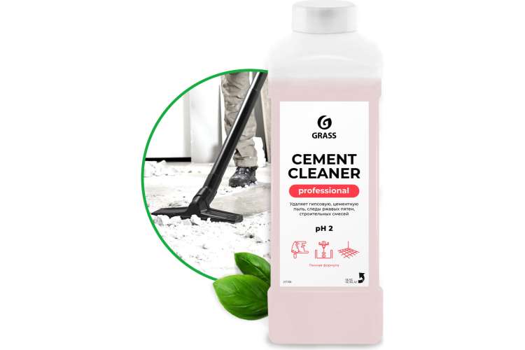 Кислотное моющее средство для очистки полов и других поверхностей от остатков цемента 1 л Grass Cement Cleaner 217100