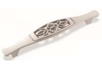 Ручка-скоба СЛОРОС серебро прованс/9003 белый матовый FS-129 128 спбм х