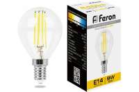 Светодиодная лампа FERON 9W 230V E14 2700K прозрачная, LB-509 38001