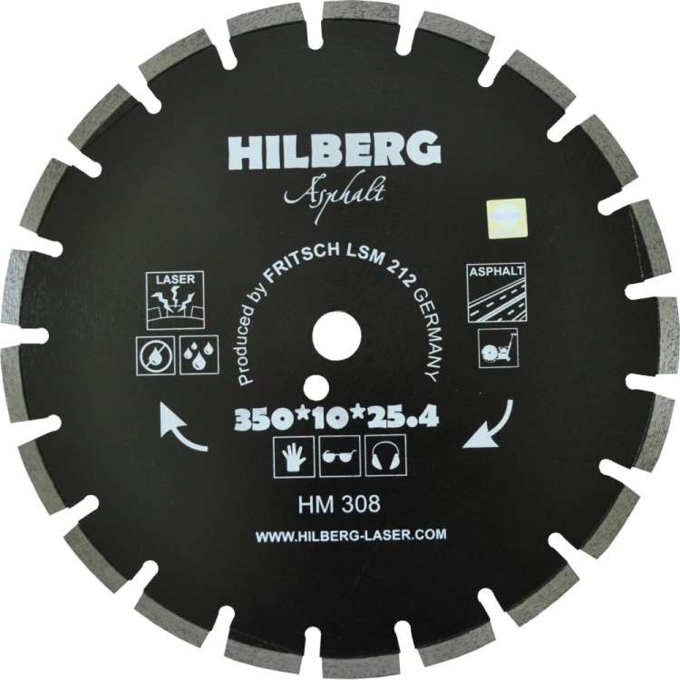 Диск алмазный отрезной Hard Materials Лазер асфальт (350х25.4х10 мм) Hilberg HM308
