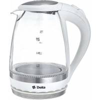 Чайник Delta DL-1202 корпус из жаропрочного стекла, белый 2200 Вт, 1.5 л 0R-00001128