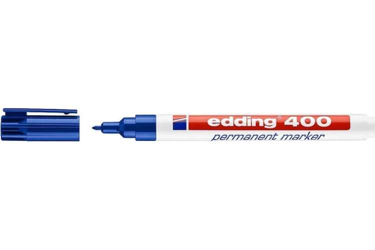 Перманентный маркер Edding, округлый наконечник, 1 мм, синий E-400#3
