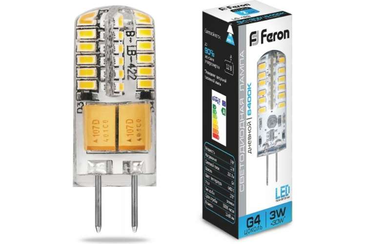 Светодиодная лампа FERON 3W 12V G4 6400K, LB-422 25533