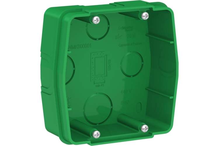 Монтажная коробка для силовых розеток Schneider Electric BLANCA, С/У, зеленый BLNMK000001