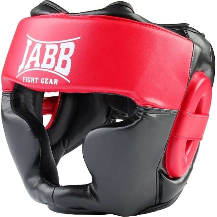 Боксерский шлем Jabb je-2090 искусственная кожа, черный/красный, р.S 4690222125252