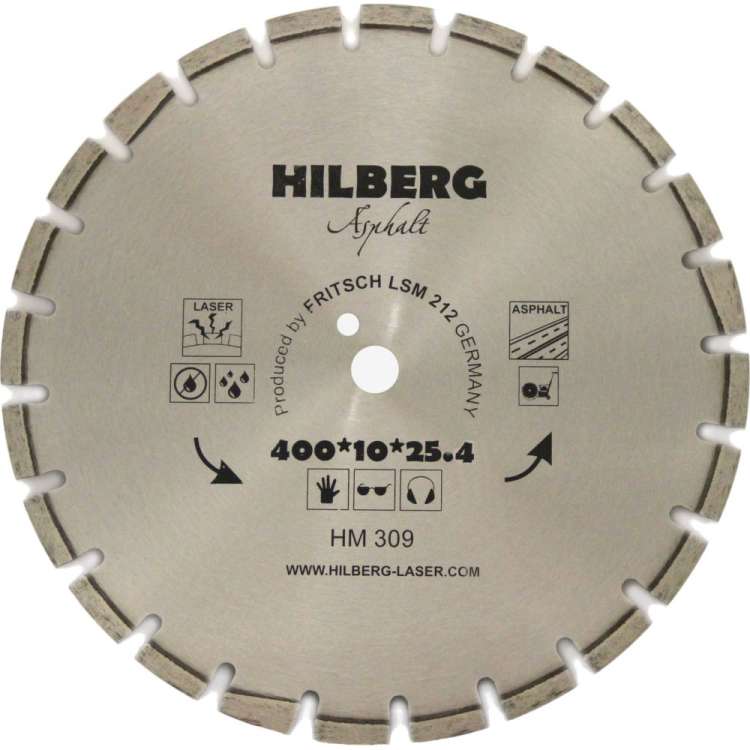 Диск алмазный отрезной по асфальту (400х25.4 мм) Hilberg HM309