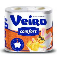 Туалетная бумага Veiro Comfort 2-х слойная ОРАНЖЕВАЯ, 4 шт 43653