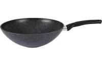 Сковорода wok Kukmara классическая, 300/100мм, с ручкой, АП, темный мрамор свкмт300а