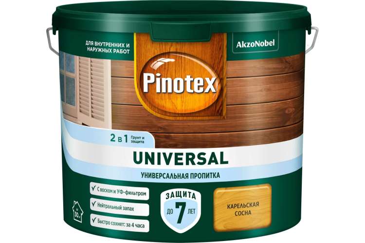Пропитка 2 в 1 Pinotex UNIVERSAL карельская сосна, 2,5 л 5620687