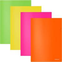 Пластиковая папка-уголок ErichKrause Glossy Neon, A4, полупрозрачная, ассорти 50159