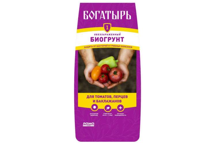 Биогрунт Богатырь Для томатов, перца и баклажанов 20 л 001-GR-BT-006553-2