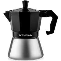 Гейзерная кофеварка VENSAL 3200VS 3 чашки, материал алюминий, нержавеющая сталь, подходит индукции VS3200
