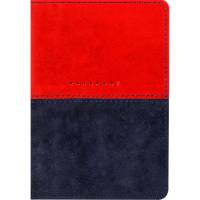 Обложка для паспорта OfficeSpace Duo кожа, красный и синий, тиснение фольгой 311099