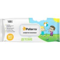 Влажные салфетки PATERRA Детские с пластиковым клапаном, 100 шт. в упаковке 104-100
