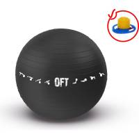 Гимнастический мяч Original FitTools 75 см, черный, с насосом FT-GBPRO-75BK