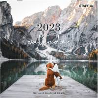 Настенный перекидной календарь Staff DOGS на 2023 г, 12 листов, 29x29 см 114278