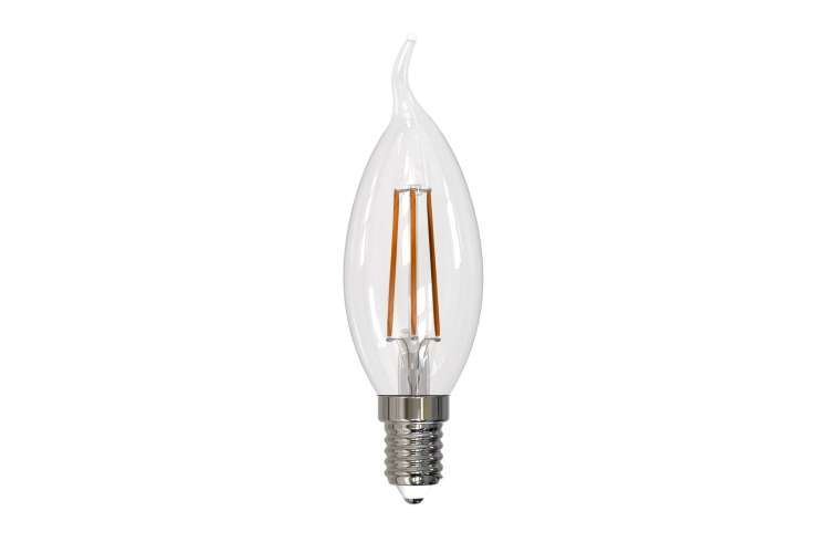 Светодиодная лампа Uniel Форма свеча на ветру Серия Sky LED-CW35-11W/3000K/E14/CL PLS02WH UL-00005170