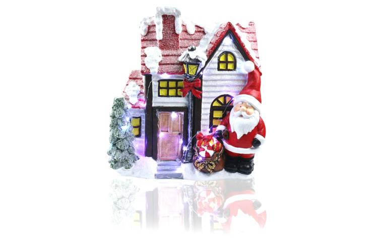 Керамическая светодиодная фигурка NEON-NIGHT Рождественский дом 37.5х20х42.5 см 505-010