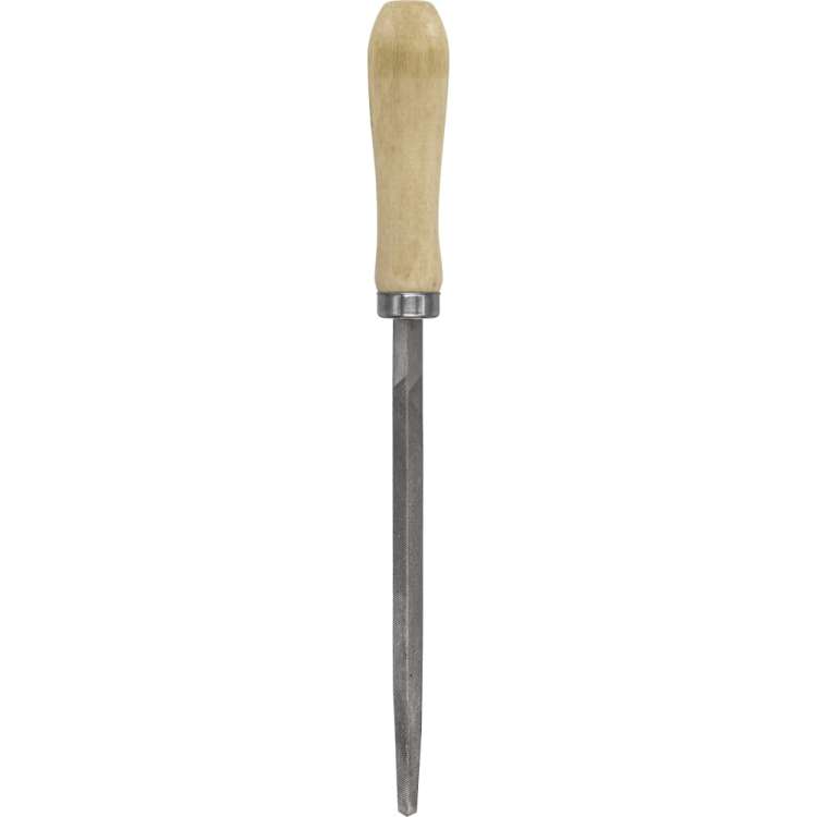 Трехгранный напильник РемоКолор 150 мм, №2, деревянная ручка 40-1-601