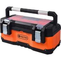 Ящик для инструмента TACTIX 23 пластик с металлом оранжевый с органайзером 58,5x28,8x25,5 см 321108