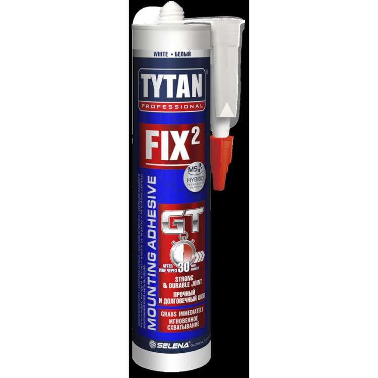 Монтажный клей TYTAN PROFESSIONAL Fix2 GT гибридный с мгновенным начальным схватыванием, 290 мл 73891