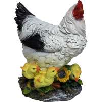 Садовая фигурка ФлораПласт Курица с цыплятками на подсолнухе высота 27 см 067822