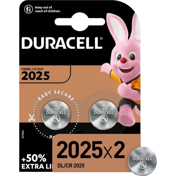 Литиевые батарейки Duracell, 2025 3V 2шт Б0037272