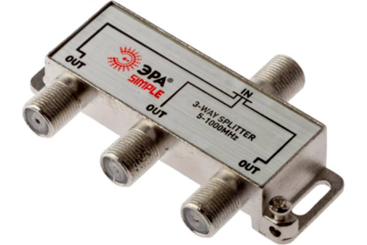 Делитель ЭРА ТВ х 3 под F разъем, 5-1000 МГц, simple DSF02 Б0048321