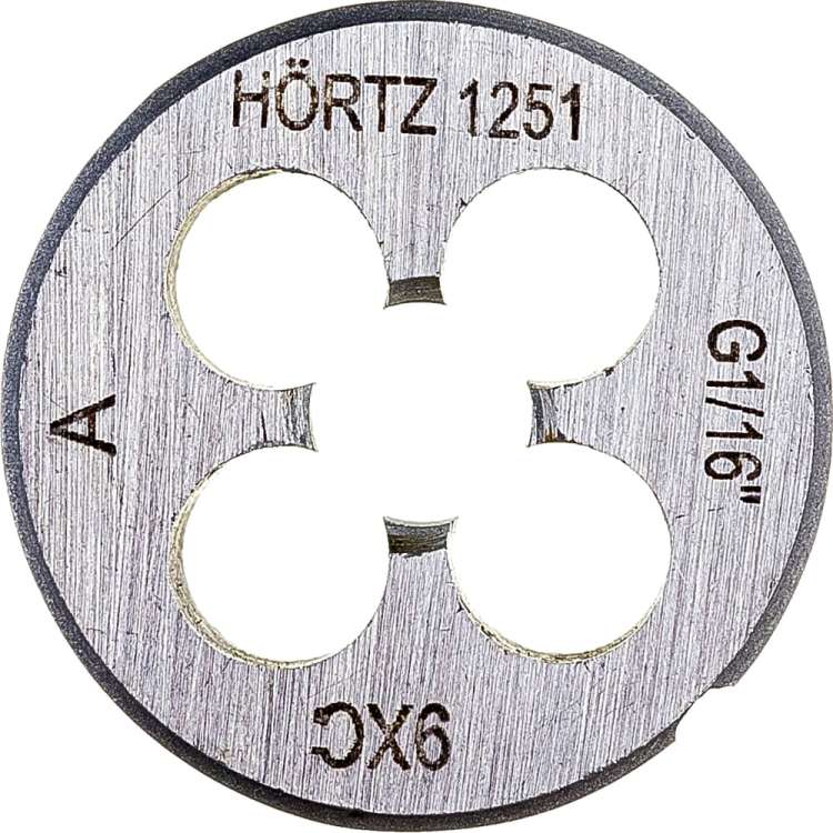 Трубная цилиндрическая плашка G 1/16 дюйма 9ХС HORTZ 204127