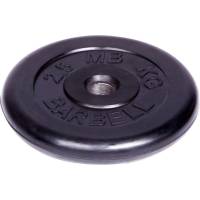 Обрезиненный диск Barbell d 51 мм, чёрный, 2.5 кг 449