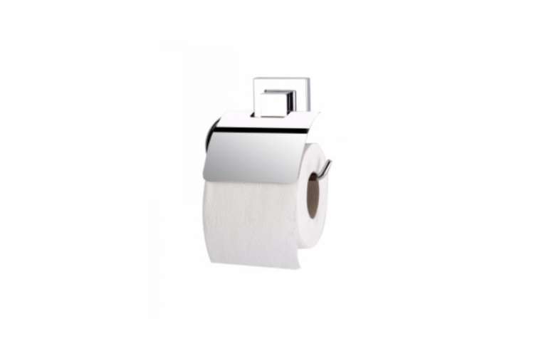 Держатель туалетной бумаги с крышкой TEKNO-TEL EF238 самоклеящийся, хром 00-00002874