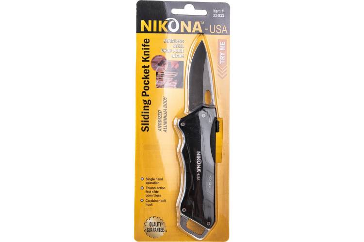 Хозяйственный нож с выдвижным лезвием из нержавеющей стали с алюминиевым корпусом NIKONA 33-533