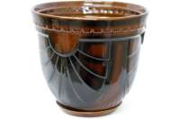 Горшок для цветов Котовская керамика Бастон 3 коричневый, 2 л 10000180