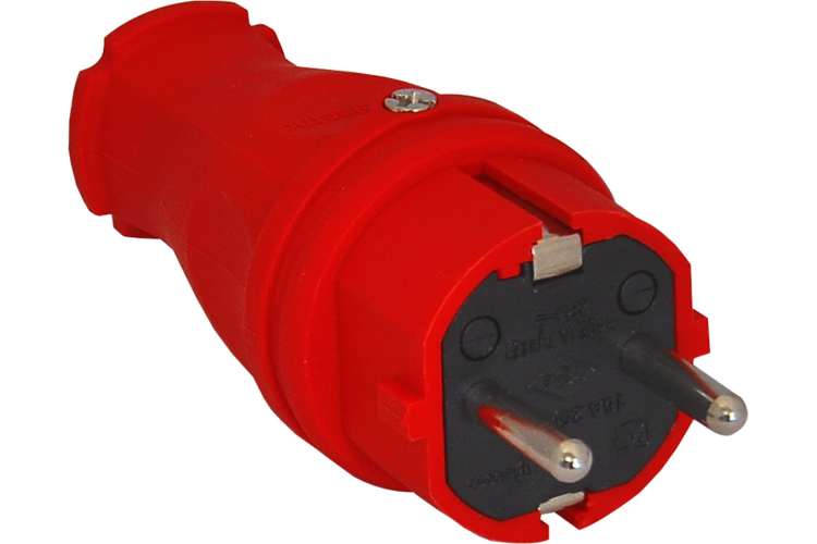 Силовая прямая вилка TP Electric каучук Красный 16A, 240В, IP44 3101-301-1600