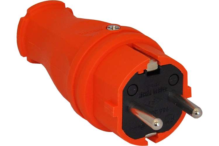 Силовая прямая вилка TP Electric каучук оранжевый 16A, 240В, IP44 3101-301-2300