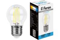 Светодиодная лампа FERON LB-52 Шарик E27 7W 6400K, 38222