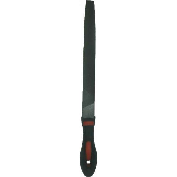 Плоский зауженный напильник с ручкой PVC (300 мм, насечка №2 средняя, по 3м сторонам) BAUM 3702300