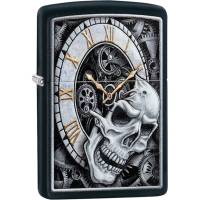 Зажигалка ZIPPO Skull Clock, с покрытием Black Matte, 36x12x56 мм, 29854