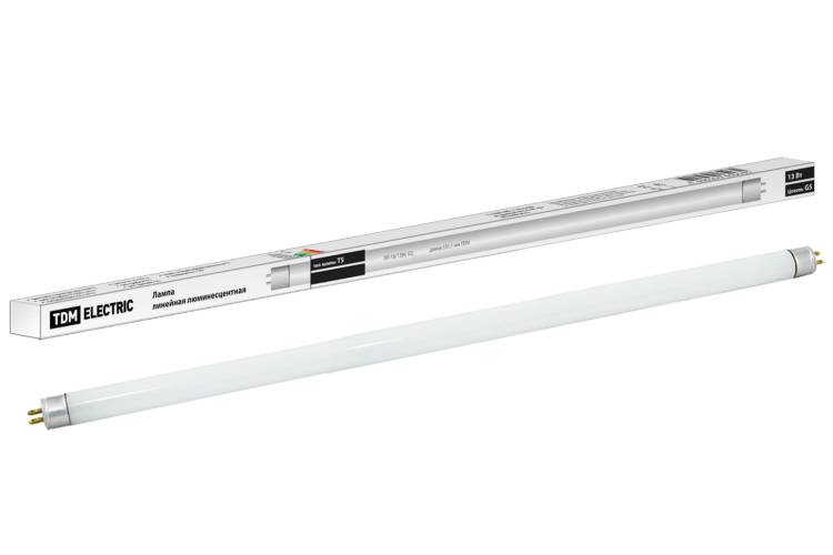 Люминесцентная линейная двухцокольная лампа TDM ЛЛ-16/13 Вт T5 6500 К SQ0355-0020