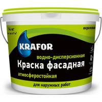 Фасадная водно-дисперсная краска Krafor 14 кг 30515
