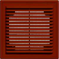 Решетка вентиляционная вытяжная с рамкой (210x210 мм; коричневая) ВИЕНТО 2121ВРкор