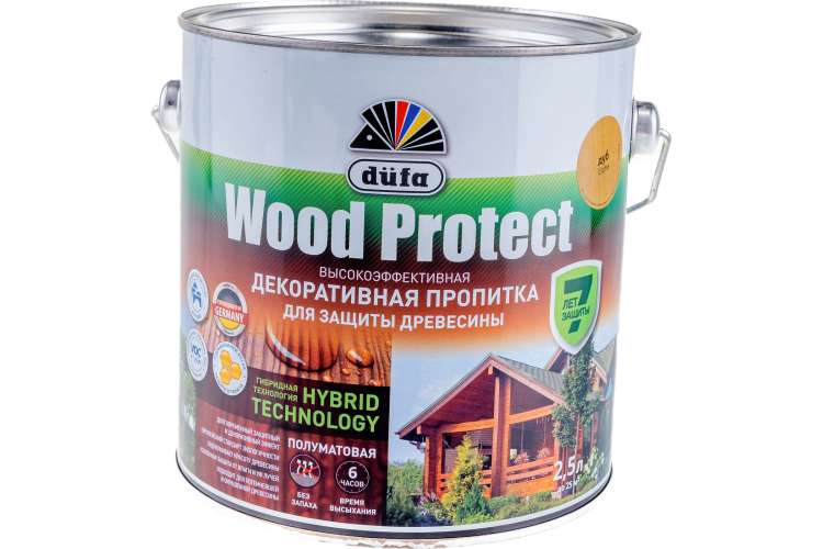 Пропитка для защиты древесины Dufa Wood Protect дуб 2,5 л МП000015761