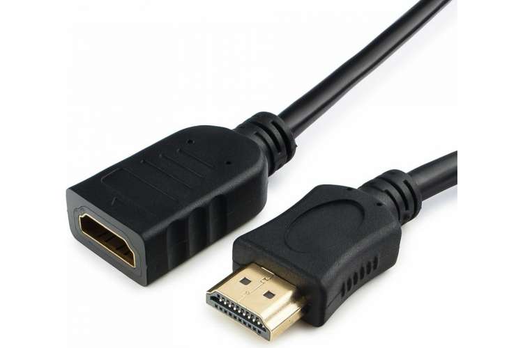 Удлинитель кабеля Cablexpert HDMI, 0.5м, v2.0, 19M/19F, черный CC-HDMI4X-0.5M