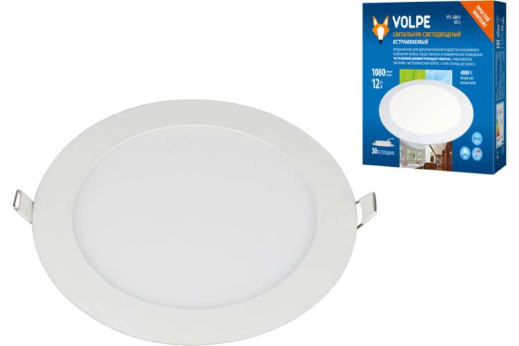 Встраиваемый светодиодный светильник Volpe ULM-Q236 12W/4000K WHITE UL-00004662