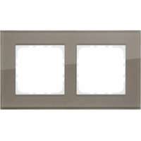 2-постовая рамка LK Studio натуральное стекло, цвет серо-коричневый 844219-1