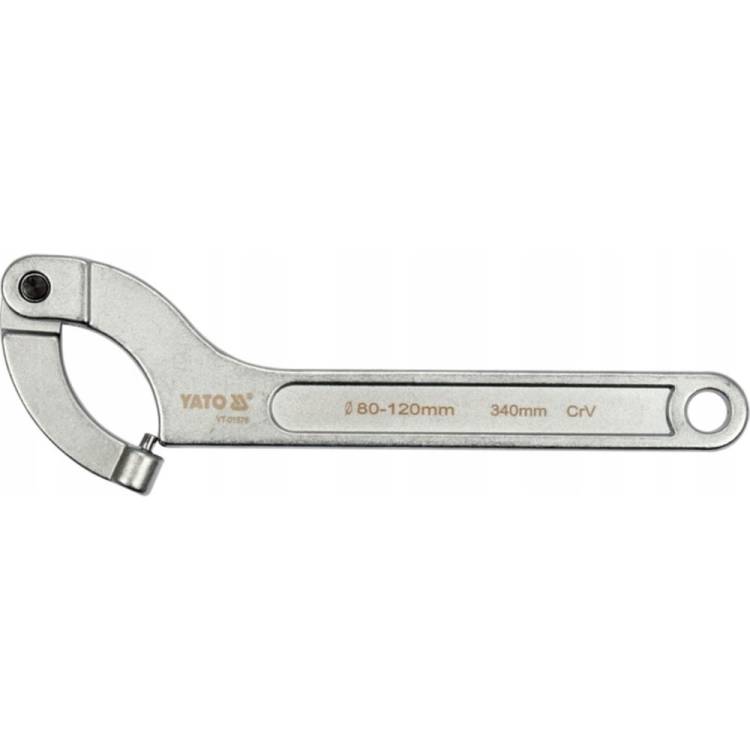 Сегментный шарнирный ключ YATO 80-120 мм, 240 мм, с круглым штифтом YT-01678