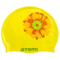 Силиконовая шапочка для плавания ATEMI PSC415 жёлтая, цветок 00000136603