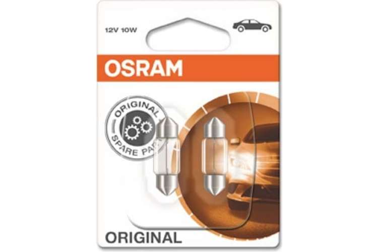 Автолампа OSRAM C10W SV8.5-8 31 мм, 2 шт, 12V, 1, 10, 50 6438-02B
