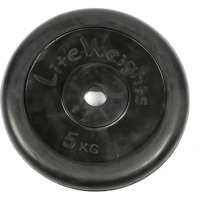 Обрезиненный диск Lite Weights 26 мм, 5 кг, черный 2475LW